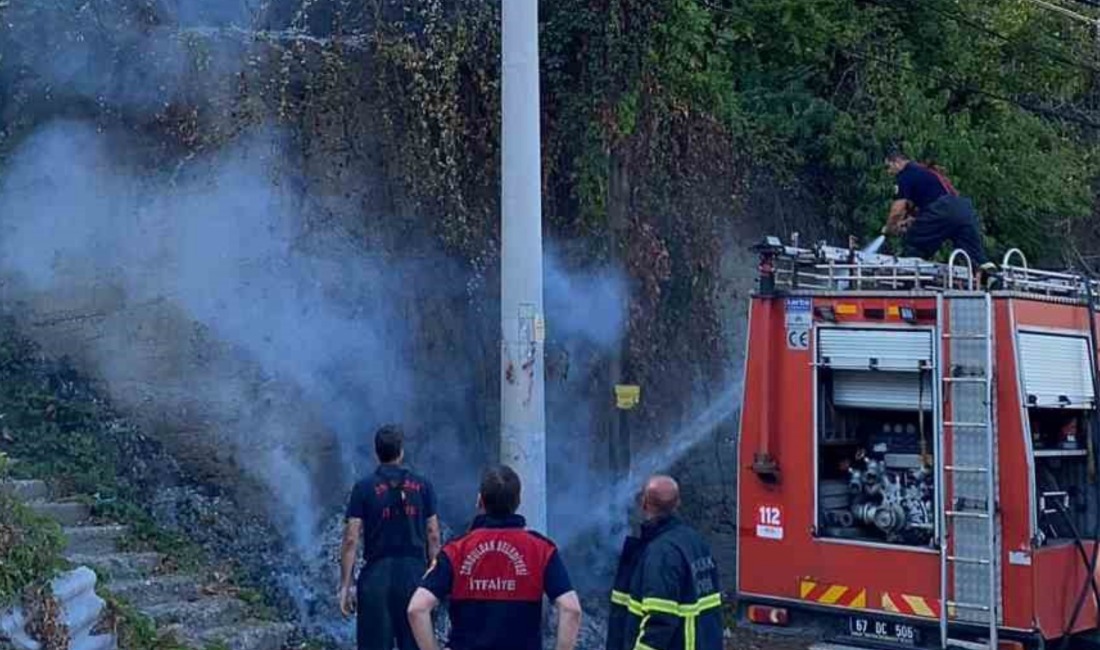 Ormanlık alanda yakılan ateş ekipleri harekete geçirdi Zonguldak’ta ormanlık alanda yakılan