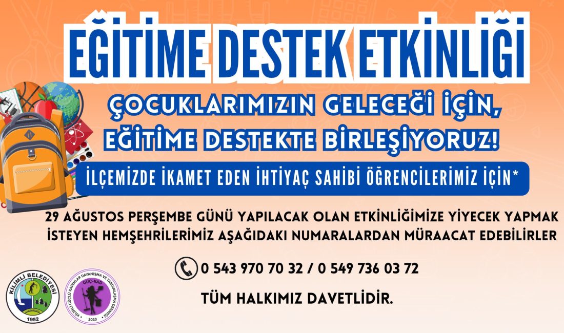 EĞİTİME DESTEK ETKİNLİĞİ! Kilimli ilçesinde Kilimli Belediyesi'nin