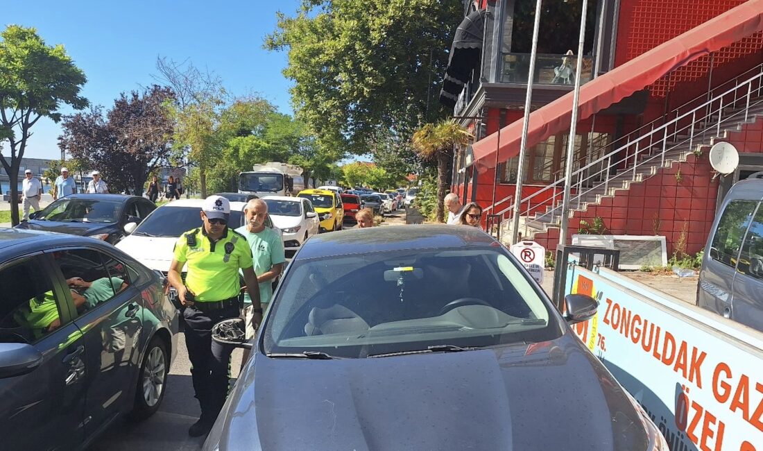 Zonguldak’ta motosiklet sürücüsü otomobile