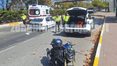 Terminal önünde kaza! Motosiklet sürücüsü yaralandı