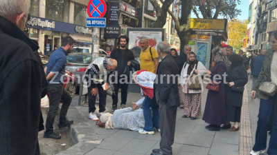 Gazipaşa Caddesi’nde bir kadın aniden yere yığıldı
