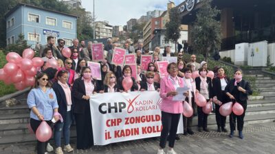 CHP’li kadınlar meme kanseri farkındalığı için denize balon bıraktılar Cumhuriyet Halk Partisi (CHP) Zonguldak