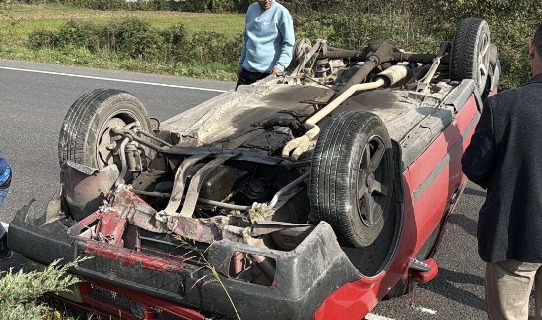 Çaycuma’da otomobil taklalar atarak durabildi