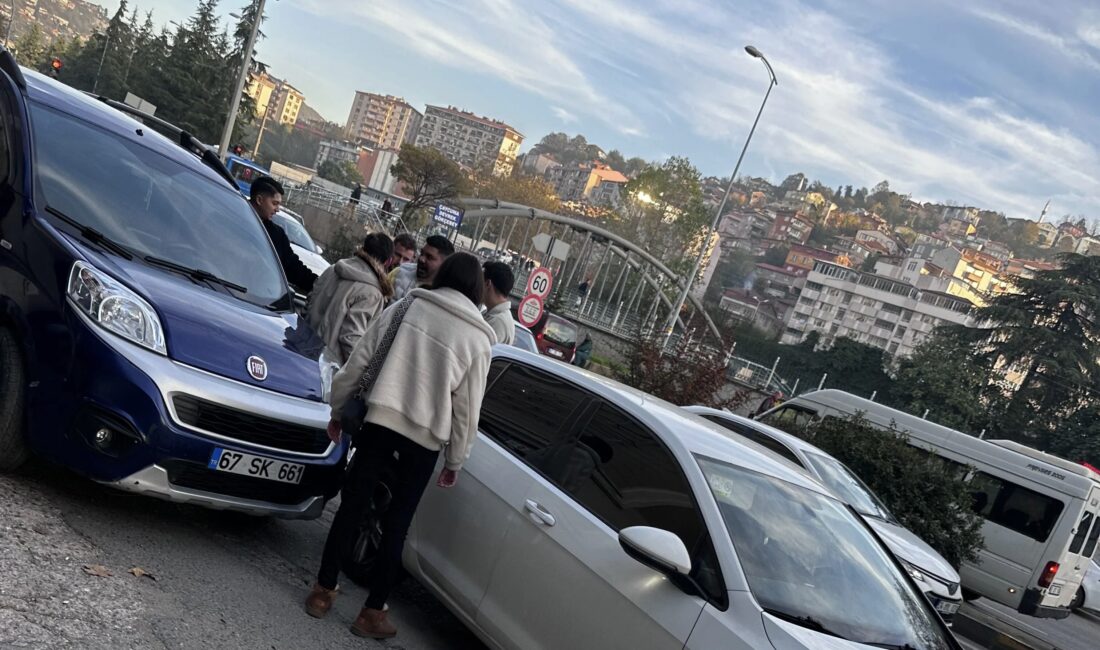 Acılık’ta iki araç birbirine girdi Zonguldak’ın Acılık Caddesi, Belediye